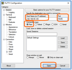 PuTTY设置的示例