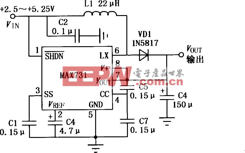 MAX731开关控制型DC-DC升压变换器