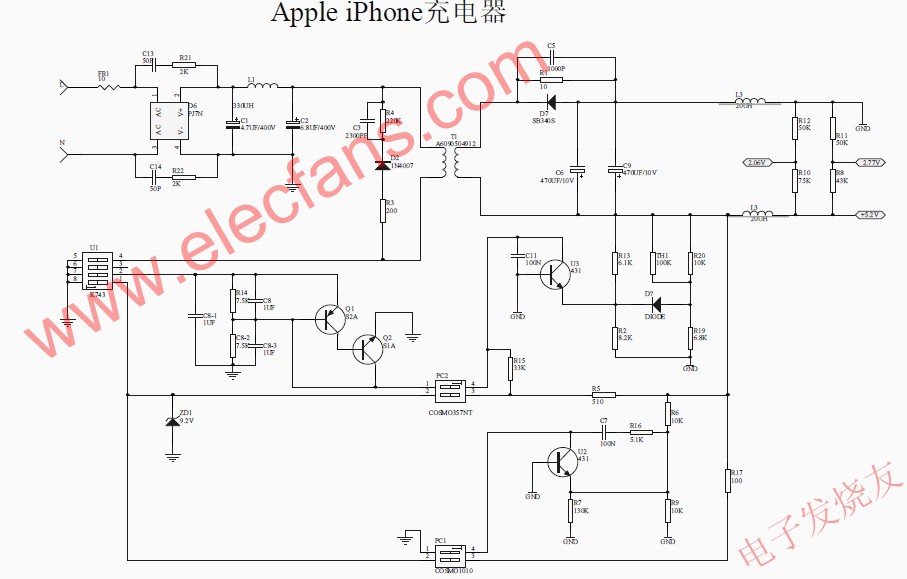 iphone充电器电路图
